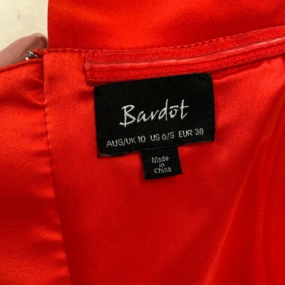 Bardot Red Bella Tulip Hem Dress Size 6/S - Picture 9 of 16